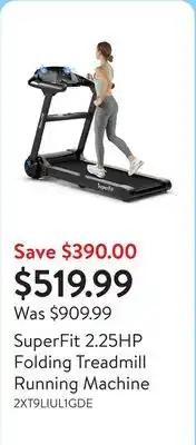 Walmart SuperFit 2.25HP Folding Treadmill Running Machine offer