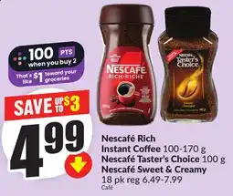 FreshCo Nescafe Rich Instant Coffee 100-170 g Nescafe Choice 100 g offer