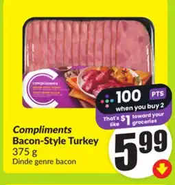 FreshCo Compliments Bacon Style Turkey 375 g offer