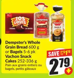 FreshCo Dempster's Whole Grain Bread 600 g or Bagels 5-6 pk offer