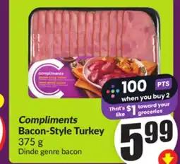Chalo FreshCo Compliments Bacon-Style Turkey 375 g offer