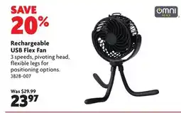 Home Hardware Rechargeable USB Flex Fan offer
