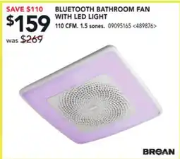 RONA BROAN BLUETOOTH BATHROOM FAN WITH LED LIGHT offer