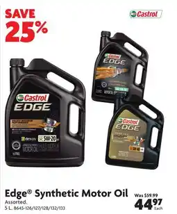 Home Hardware Edge Synthetic Motor Oil offer