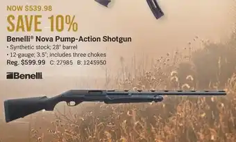 Bass Pro Benelli Nova Pump-Action Shotgun offer