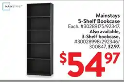 Walmart Mainstays 5-Shelf Bookcase offer