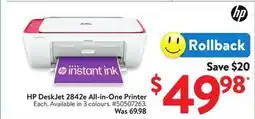 Walmart HP DeskJet 2842e All-in-One Printer offer