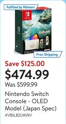 Walmart Nintendo Switch Console - OLED Model (Japan Spec) offer
