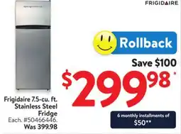 Walmart Frigidaire 7.5-cu. ft. Stainless Steel Fridge offer