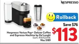 Walmart Nespresso Vertuo Pop+ Deluxe Coffee and Espresso Machine by De'Longhi offer
