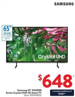 Walmart Samsung 65 DU6900 Series Crystal UHD 4K Smart TV offer