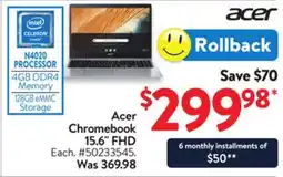 Walmart Acer Chromebook 15.6 FHD offer