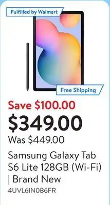 Walmart Samsung Galaxy Tab S6 Lite 128GB (Wi-Fi) | Brand New offer