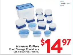 Walmart Mainstays 92-Piece Food Storage Containers offer