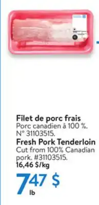 Walmart Fresh Pork Tenderloin offer
