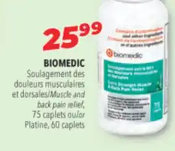Familiprix Biomedic extra strength muscle & back pain relief caplets 75un offer