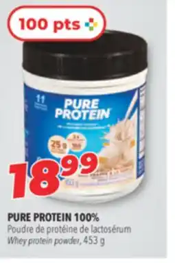 Familiprix PURE PROTEIN 100%, Whey protein powder, 453 g offer