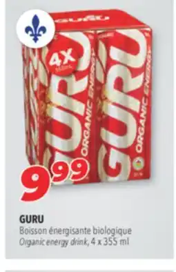 Familiprix GURU Organic energy drink, 4 x 355 ml offer