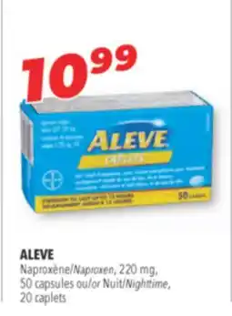 Familiprix ALEVE Naproxen, 220 mg, 50 capsules or Nuit/Nighttime, 620 caplets offer