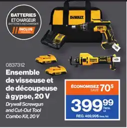 Patrick Morin Dewalt Drywall Screwgun and Cut-Out Tool Combo Kit, 20 V offer