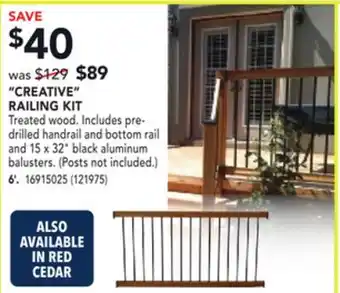 RONA CREATIVE RAILING KIT offer
