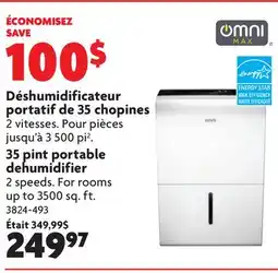 Home Hardware 35 pint portable dehumidifier offer