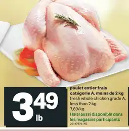 L'Intermarché POULET ENTIER FRAIS CATÉGORIE A, MOINS DE, 2 KG offer