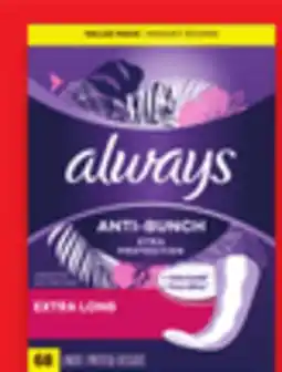 Walmart Always Liners 68s - 120s offer