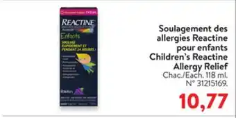 Walmart Children's Reactine Allergy Relief offer
