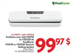 Walmart FoodSaver FM1110 or VSO230 Vacuum Sealing System offer