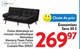 Walmart Mainstays Memory Foam Futon offer