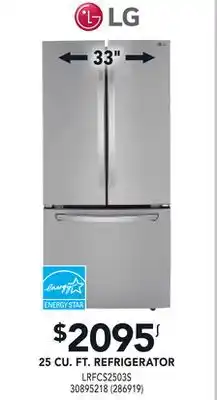 Réno Dépôt LG 25 CU. FT. REFRIGERATOR offer