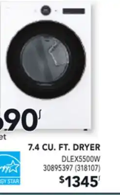 Réno Dépôt LG 7.4 CU. FT. DRYER offer