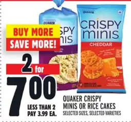 Metro QUAKER CRISPY MINIS OR RICE CAKES offer