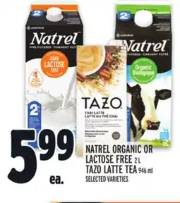 Metro NATREL ORGANIC OR LACTOSE FREE TAZO LATTE TEA offer