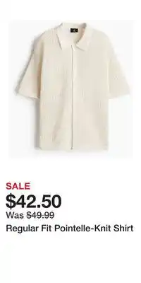 H&M Regular Fit Pointelle-Knit Shirt offer
