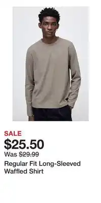 H&M Regular Fit Long-Sleeved Waffled Shirt offer