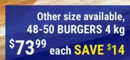 M & M Food Market Fully Cooked Tasty Burgers TMΓÇá offer