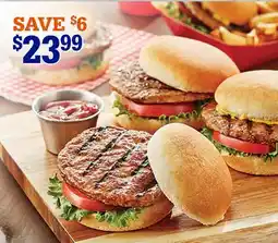 M & M Food Market Fully Cooked Tasty BurgersTM† offer