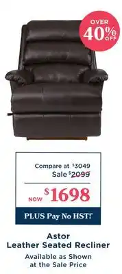 La Z Boy Astor Leather Seated Recliner offer