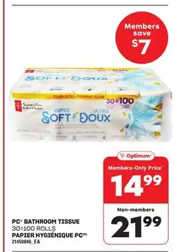 Independent City Market PC BATHROOM TISSUE, 30 = 100 ROLLS offer