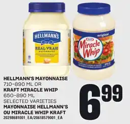 Independent City Market HELLMANN'S MAYONNAISE, 710-890 ML OR KRAFT MIRACLE WHIP, 650-890 ML offer