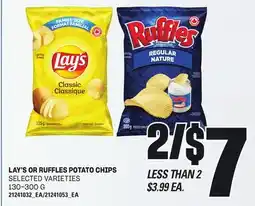 Independent City Market LAY'S OR RUFFLES POTATO CHIPS, 130-300 G offer