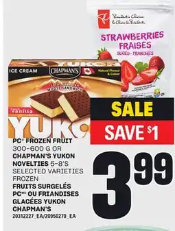 Independent City Market PC FROZEN FRUIT 300-600 G OR CHAPMAN'S YUKON NOVELTIES 5-8'S offer