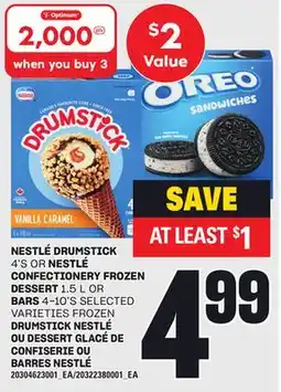 Independent City Market NESTLÉ DRUMSTICK 4'S OR NESTLÉ CONFECTIONERY FROZEN DESSERT 1.5 L OR BARS 4-10'S offer