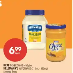 Shoppers Drug Mart KRAFT CHEEZ WHIZ (450g) or HELLMANN'S MAYONNAISE (710mL - 890mL) offer