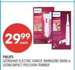 Shoppers Drug Mart PHILIPS SATINSHAVE ELECTRIC SHAVER BIKINIGENIE BIKINI or SATINCOMPACT PRECISION TRIMMER offer