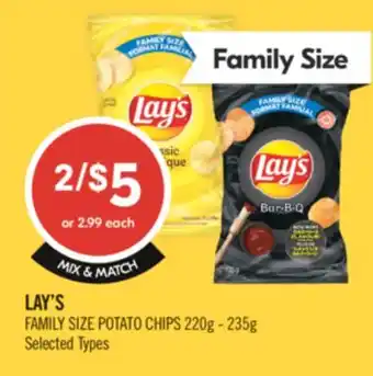 Shoppers Drug Mart LAY'S FAMILY SIZE POTATO CHIPS offer