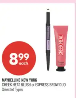 Shoppers Drug Mart MAYBELLINE NEW YORK CHEEK HEAT BLUSH or EXPRESS BROW DUO offer