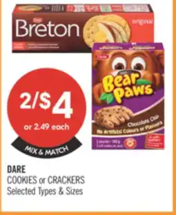 Shoppers Drug Mart DARE COOKIES or CRACKERS offer